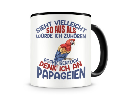 Tasse mit dem Motiv Sieht vielleicht so aus Papageien