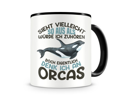 Tasse mit dem Motiv Sieht vielleicht so aus Orcas