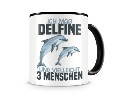 Tasse mit dem Motiv Ich mag Delfine