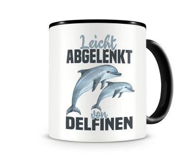Tasse mit dem Motiv Leicht abgelenkt von Delfinen