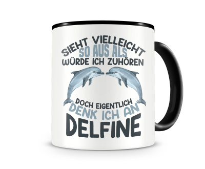 Tasse mit dem Motiv Sieht vielleicht so aus Delfine