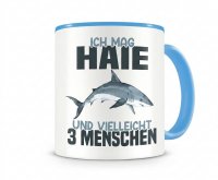 Tasse mit dem Motiv Ich mag Haie Tasse Modellnummer  blau