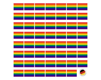 Aufkleber Set mit 55 Regenbogen Flaggen