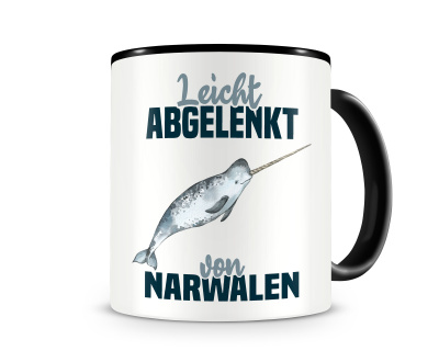 Tasse mit dem Motiv Leicht abgelenkt von Narwalen