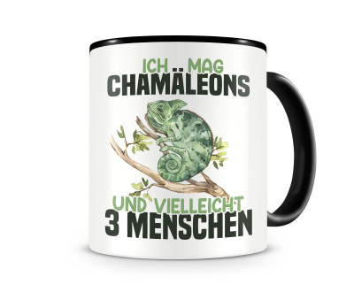 Tasse mit dem Motiv Ich mag Cham�leons