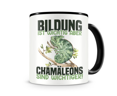 Tasse mit dem Motiv Bildung Wichtig Cham�leons Wichtiger