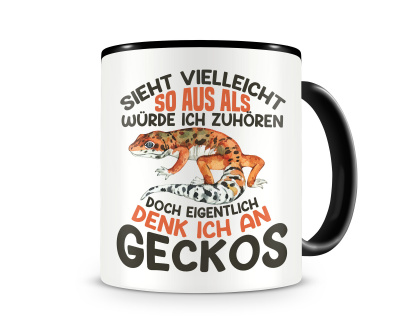 Tasse mit dem Motiv Sieht vielleicht so aus Geckos