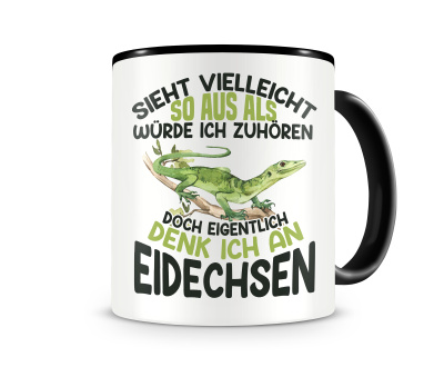 Tasse mit dem Motiv Sieht vielleicht so aus Eidechsen