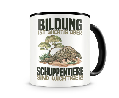 Tasse mit dem Motiv Bildung Wichtig Schuppentiere Wichtigern