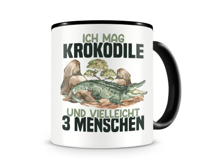 Tasse mit dem Motiv Ich mag Krokodile