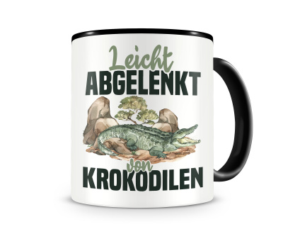 Tasse mit dem Motiv Leicht abgelenkt von Krokodilen