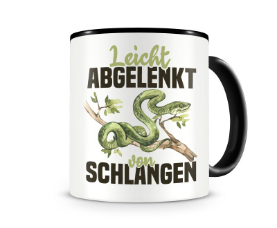 Tasse mit dem Motiv Leicht abgelenkt von Schlangen