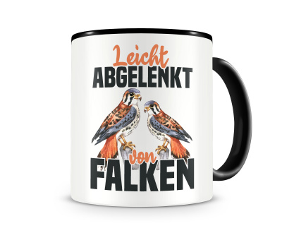 Tasse mit dem Motiv Leicht abgelenkt von Falken - Ansicht 1