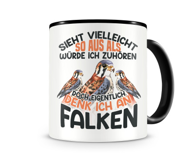 Tasse mit dem Motiv Sieht vielleicht so aus Falken