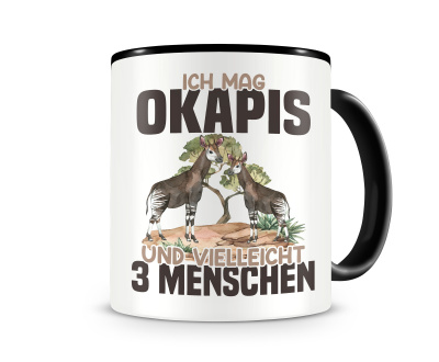 Tasse mit dem Motiv Ich mag Okapis