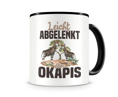 Tasse mit dem Motiv Leicht abgelenkt von Okapis