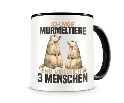Tasse mit dem Motiv Ich mag Murmeltiere