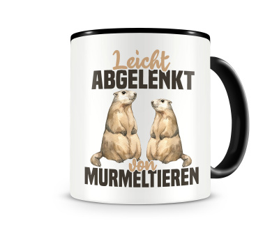 Tasse mit dem Motiv Leicht abgelenkt von Murmeltieren