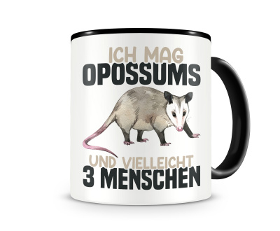 Tasse mit dem Motiv Ich mag Opossums