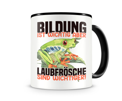 Tasse mit dem Motiv Bildung Wichtig Laubfrsche Wichtiger