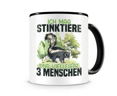 Tasse mit dem Motiv Ich mag Stinktiere