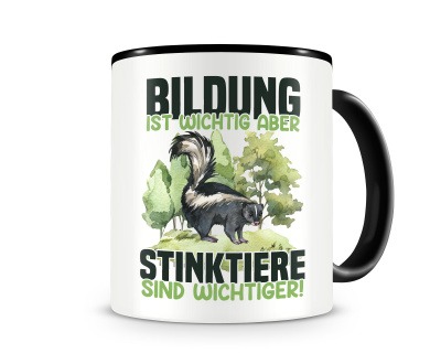 Tasse mit dem Motiv Bildung Wichtig Stinktiere Wichtiger