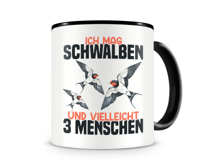 Tasse mit dem Motiv Ich mag Schwalben