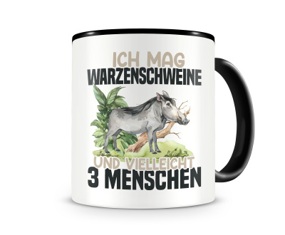 Tasse mit dem Motiv Ich mag Warzenschweine