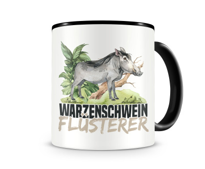 Tasse mit dem Motiv Warzenschwein Flsterer