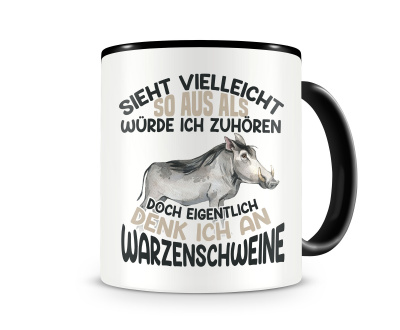 Tasse mit dem Motiv Sieht vielleicht so aus Warzenschweine