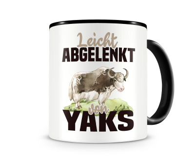 Tasse mit dem Motiv Leicht abgelenkt von Yaks