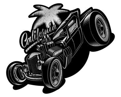 California Hot Rod Aufkleber