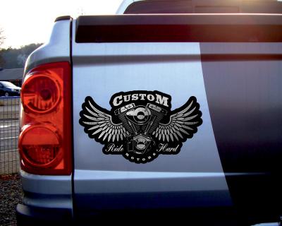 Custom Motors Ride Hard Aufkleber - Ansicht 2