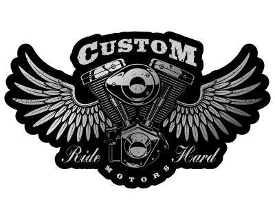 Custom Motors Ride Hard Aufkleber