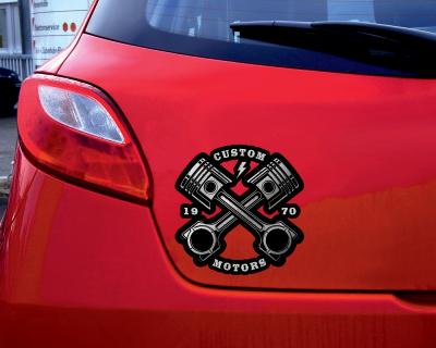 Custom Motors Kolben Aufkleber - Ansicht 3