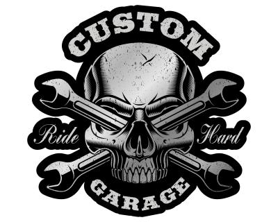 Custom Garage Ride Hard Aufkleber
