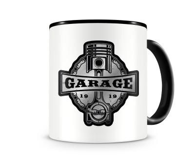 Tasse mit dem Motiv Garage Kolben