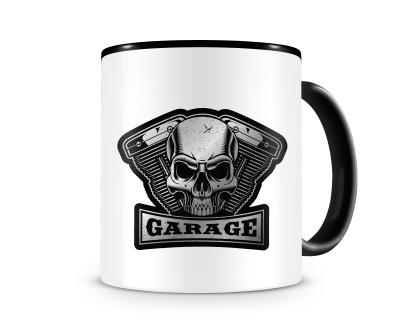 Tasse mit dem Motiv Garage Skull Motorblock