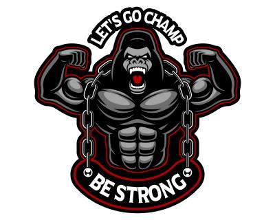 Gorilla Bodybulding Champ Aufkleber