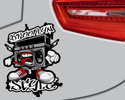 Street Art Boombox Brooklyn Aufkleber - Ansicht 3