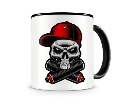 Tasse mit dem Motiv Street Art Skull Spraycan