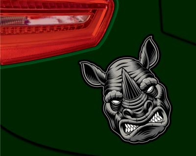 Nashorn Kopf Aufkleber - Ansicht 3