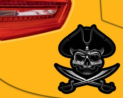 Piraten Totenkopf Skull Aufkleber - Ansicht 3