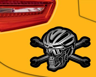 Biker Skull Totenkopf Aufkleber - Ansicht 3