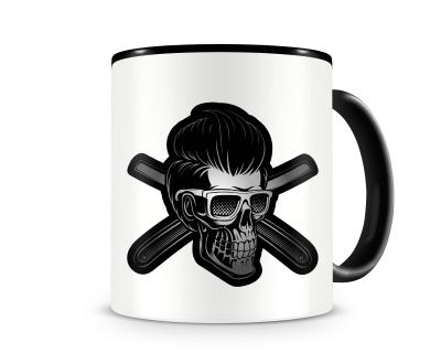 Tasse mit dem Motiv Barber Skull Totenkopf