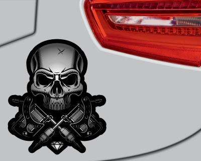 Tattoo Skull Totenkopf Aufkleber - Ansicht 3