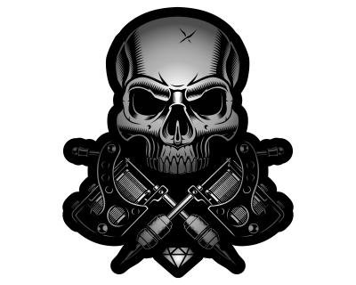 Tattoo Skull Totenkopf Aufkleber - Ansicht 1