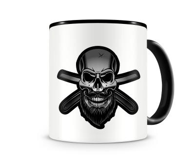 Tasse mit dem Motiv Barbier Totenkopf Skull