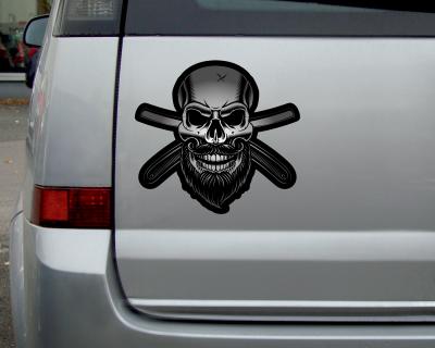 Barbier Totenkopf Skull Aufkleber - Ansicht 2