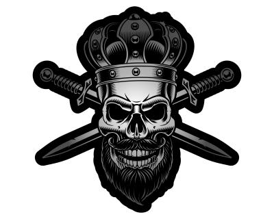 King Skull Totenkopf Aufkleber - Ansicht 1